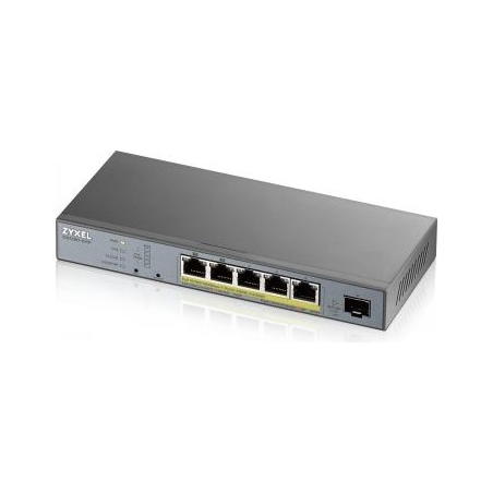 Zyxel GS1350-6HP, 6 PORT MANAGED CCTV POE SWITCH, LONG RANGE, 60W, 802.3BT (1 YEAR NCC PRO PACK LICENSE BUNDLED) (5Y WARRANTY)