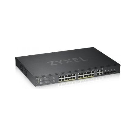 Zyxel GS1920-24HPV2, 28 PORT SMART MANAGED POE SWITCH 24X GIGABIT COPPER POE AND 4X GIGABIT DUAL PERS., HYBRID MODE, STANDALONE 