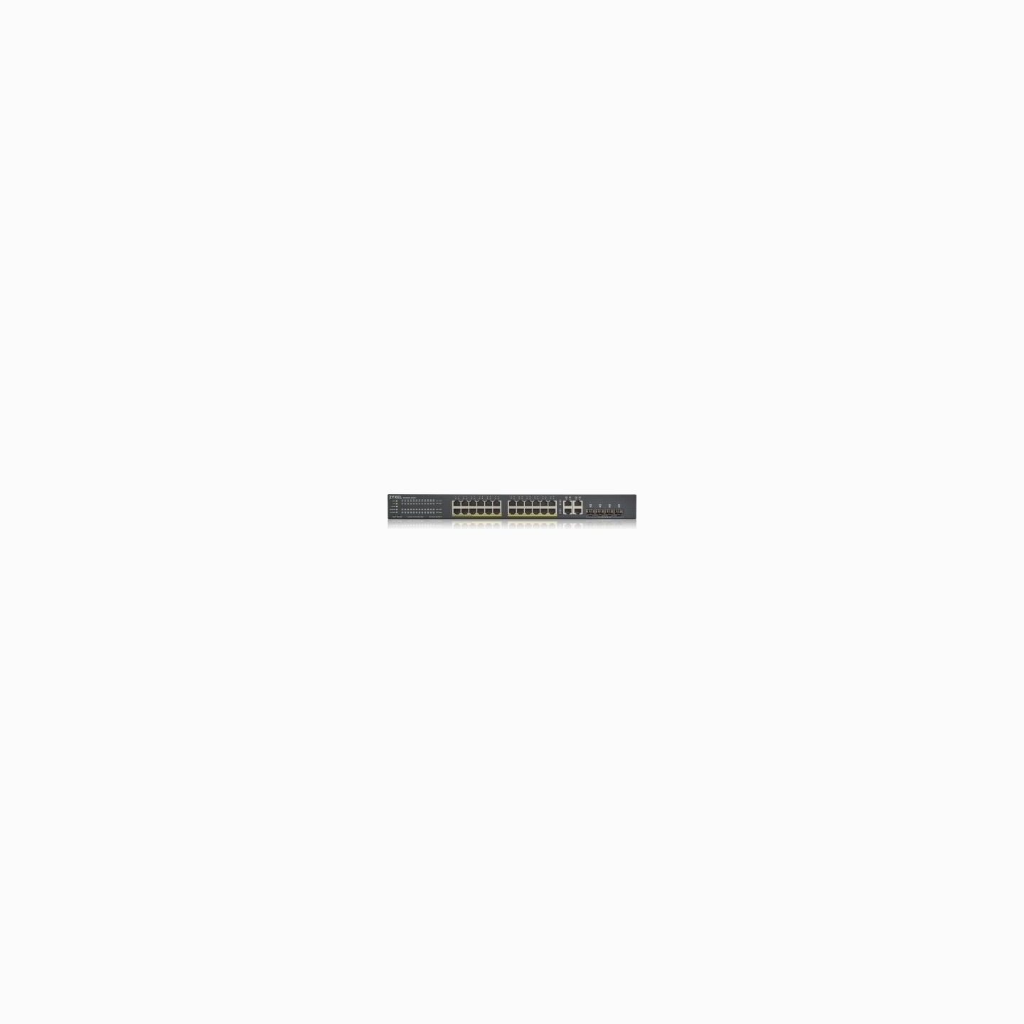 Zyxel GS1920-24HPV2, 28 PORT SMART MANAGED POE SWITCH 24X GIGABIT COPPER POE AND 4X GIGABIT DUAL PERS., HYBRID MODE, STANDALONE 