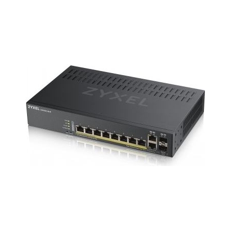 Zyxel GS1920-8HPV2, 10 PORT SMART MANAGED SWITCH 8X GIGABIT COPPER AND 2X GIGABIT DUAL PERS., HYBRID MODE, STANDALONE OR NEBULAF