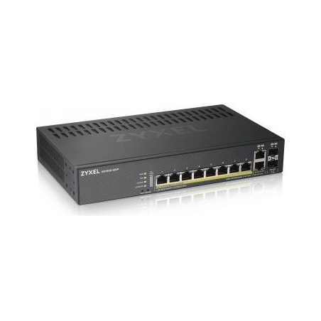 Zyxel GS1920-8HPV2, 10 PORT SMART MANAGED SWITCH 8X GIGABIT COPPER AND 2X GIGABIT DUAL PERS., HYBRID MODE, STANDALONE OR NEBULAF