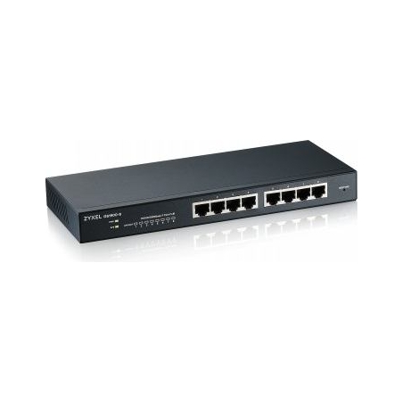 Zyxel GS1900-8 V2, 8 PORT GBE L2 SMART SWITCH, DESKTOP, FANLESS (5Y WARRANTY)