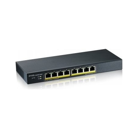 Zyxel GS1900-8HP V3, 8-PORT GBE L2 POE SMART SWITCH, 802.3AT, DESKTOP, FANLESS, 77 WATT (5Y WARRANTY)