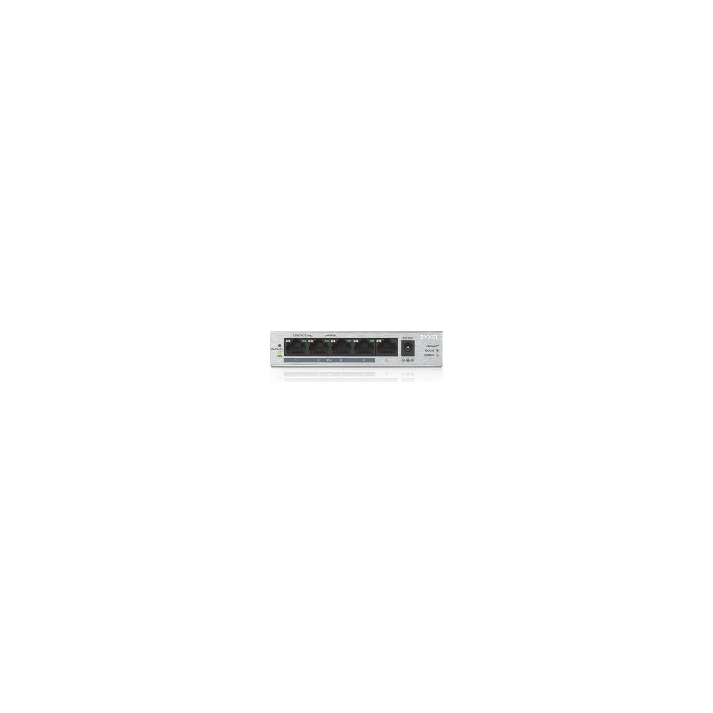 Zyxel GS1005-HP, 5 PORT GIGABIT POE+ UNMANAGED DESKTOP SWITCH, 4 X POE, 60 WATT (5Y WARRANTY)