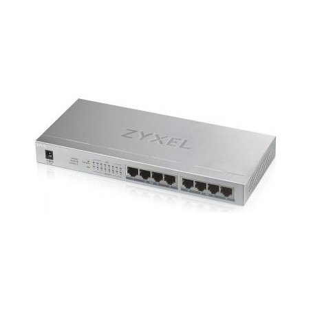 Zyxel GS1008-HP, 8 PORT GIGABIT POE+ UNMANAGED DESKTOP SWITCH, 8 X POE, 60 WATT (5Y WARRANTY)