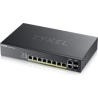Zyxel GS2220-10HP,EU REGION,8-PORT GBE L2 POE SWITCH WITH GBE UPLINK (1 YEAR NCC PRO PACK LICENSE BUNDLED) (5Y WARRANTY)