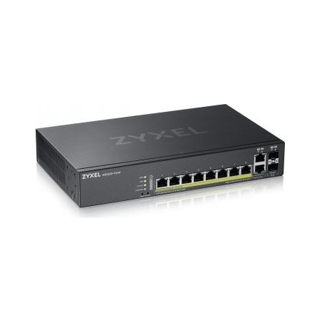 Zyxel GS2220-10HP,EU REGION,8-PORT GBE L2 POE SWITCH WITH GBE UPLINK (1 YEAR NCC PRO PACK LICENSE BUNDLED) (5Y WARRANTY)