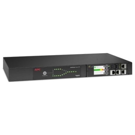 APC ATS NETSHELTER RACK AUTOMATIC TRANSFER SWITCH, 1U, 16A, 230V, 2 C20 IN, 8 C13, 1 C19 OUT, 50/60HZ