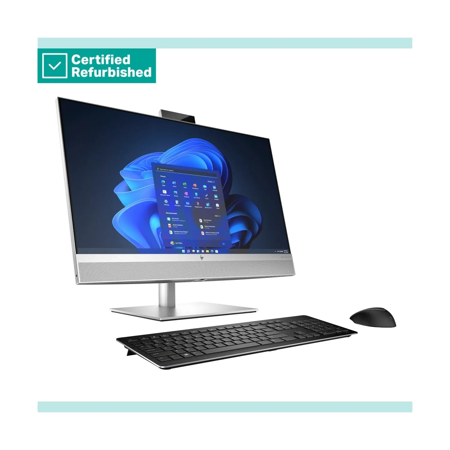 HP RENEW SILVER HP Elite 870 G9 AIO All-In-One 27 - i7-14700, 16GB, 512GB SSD, 27 FHD Non-Touch AG, Height Adjustable, FPR, Win 