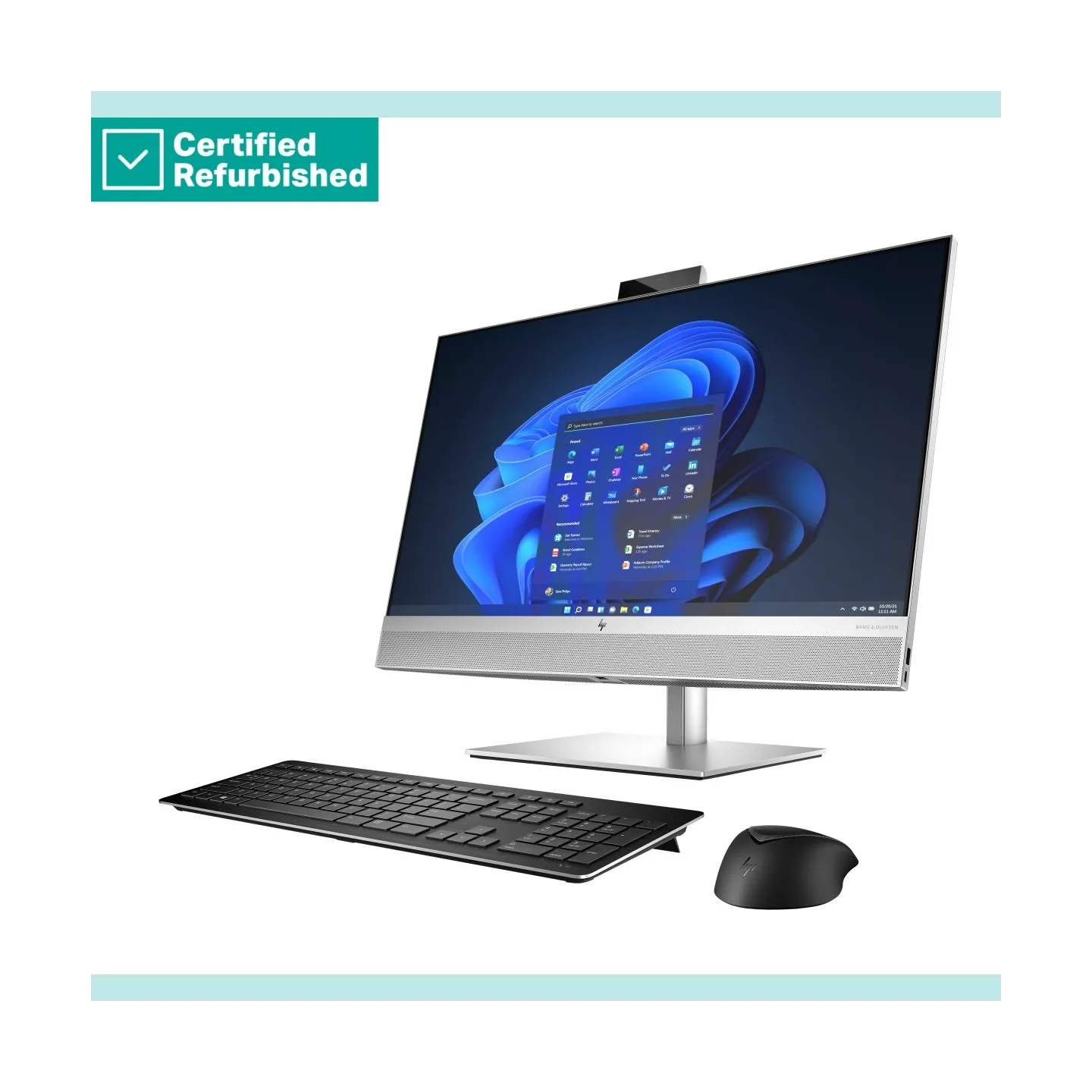 HP RENEW SILVER HP Elite 870 G9 AIO All-In-One 27 - i7-14700, 16GB, 512GB SSD, 27 FHD Non-Touch AG, Height Adjustable, FPR, Win 