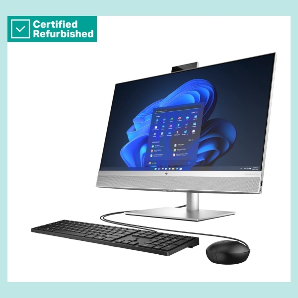 HP RENEW SILVER HP Elite 870 G9 AIO All-In-One 27 - i9-14900, 64GB, 2TB SSD, 27 QHD Non-Touch AG, Height Adjustable, USB Mouse, 