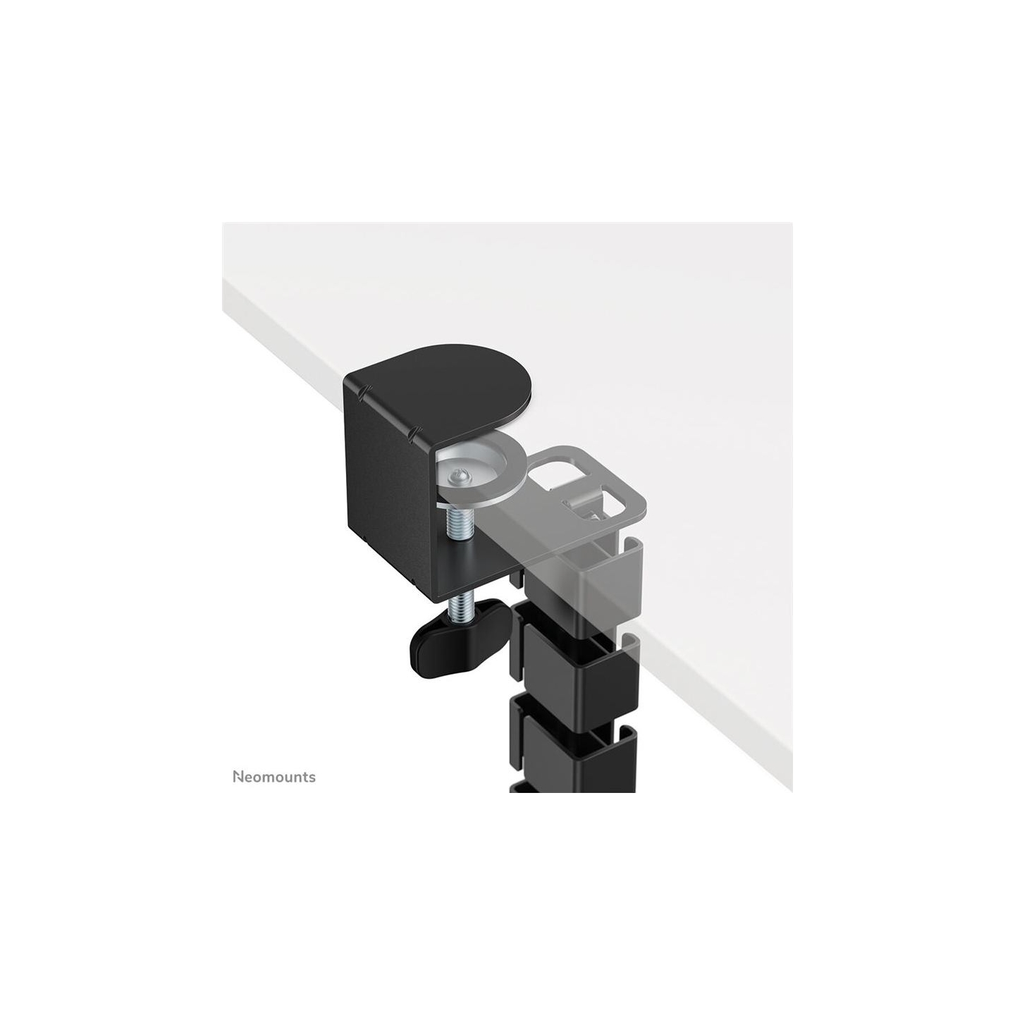 Neomounts CABLE SPINE ORGANIZER FOR SIT/STAND DESK FRAMES, CLAMP MOUNTED, BLACK