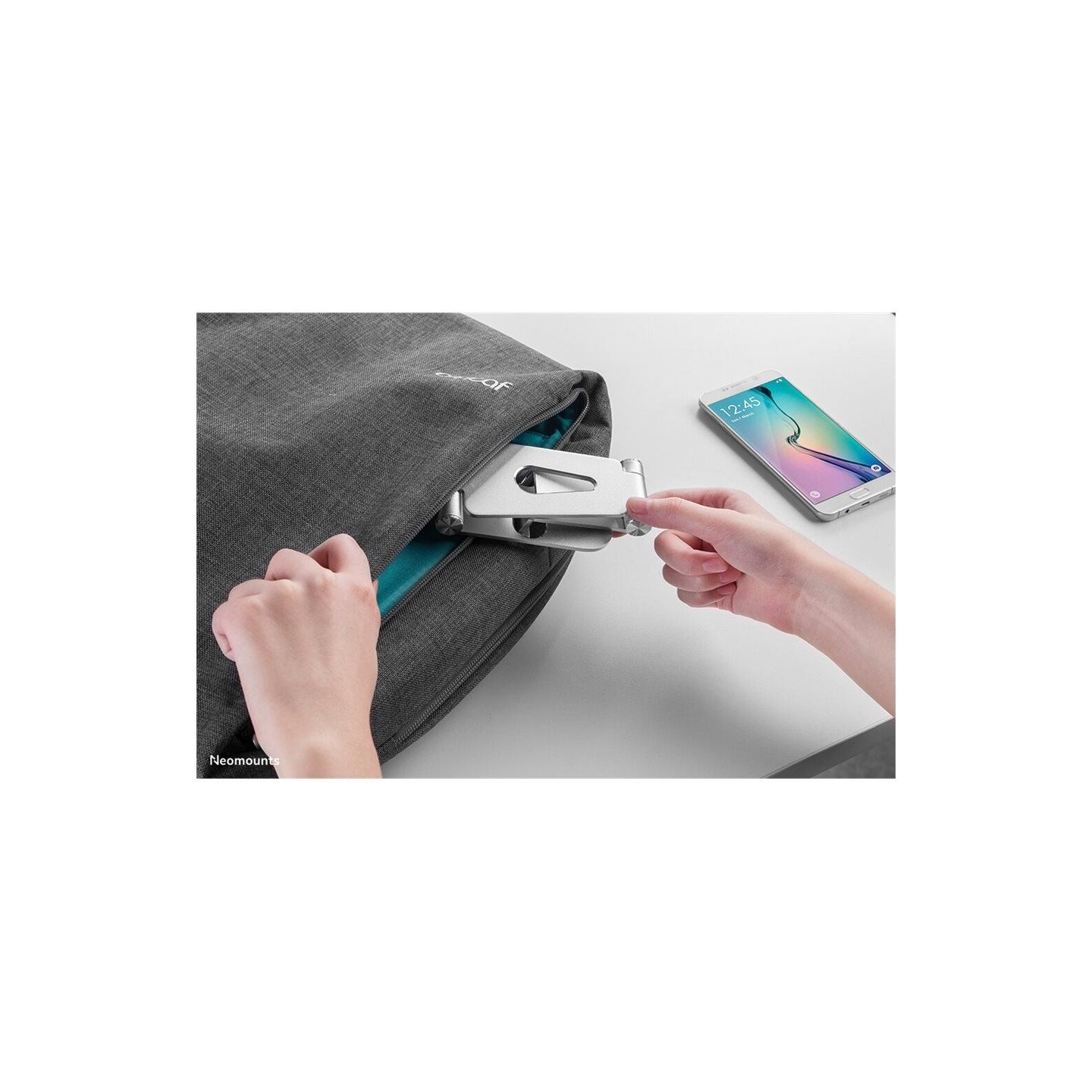 Neomounts NEWSTAR PHONE DESK STAND (SUITED FOR PHONES UP TO 10"), SILVER