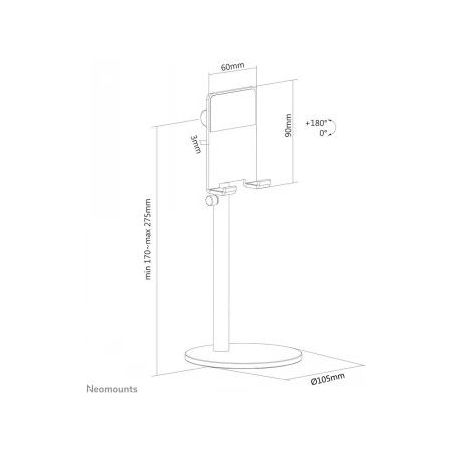 Neomounts NEWSTAR PHONE DESK STAND (SUITED FOR PHONES UP TO 10"), SILVER