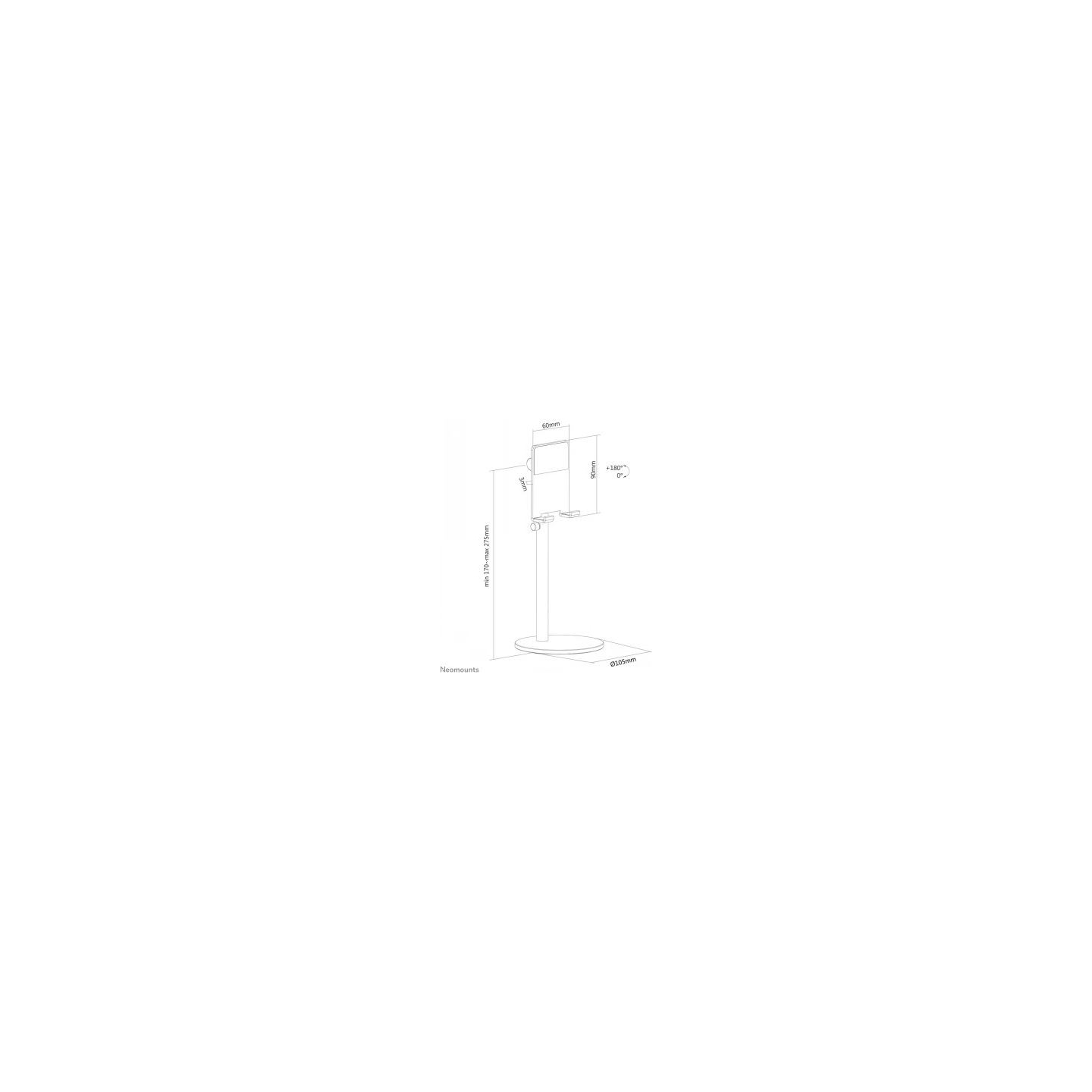 Neomounts NEWSTAR PHONE DESK STAND (SUITED FOR PHONES UP TO 10"), SILVER