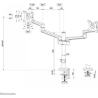 Neomounts SCREEN DESK MOUNT FOR TWO MONITORS, WHITE (CLAMP+GROMMET)