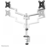 Neomounts SCREEN DESK MOUNT FOR TWO MONITORS, WHITE (CLAMP+GROMMET)