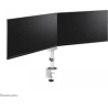Neomounts SCREEN DESK MOUNT FOR TWO MONITORS, WHITE (CLAMP+GROMMET)