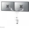 Neomounts SCREEN DESK MOUNT FOR TWO MONITORS, WHITE (CLAMP+GROMMET)