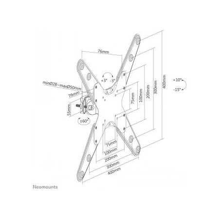 Neomounts BY NEWSTAR SCREEN POLE CLAMP/TRUSS MOUNT 1 PIVOT VESA 400X400 (POLEDIAMETER 28-50 MM)