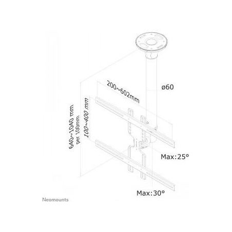 Neomounts NEWSTAR FLAT SCREEN CEILING MOUNT (HEIGHT: 64-105 CM) 32-60" BLACK