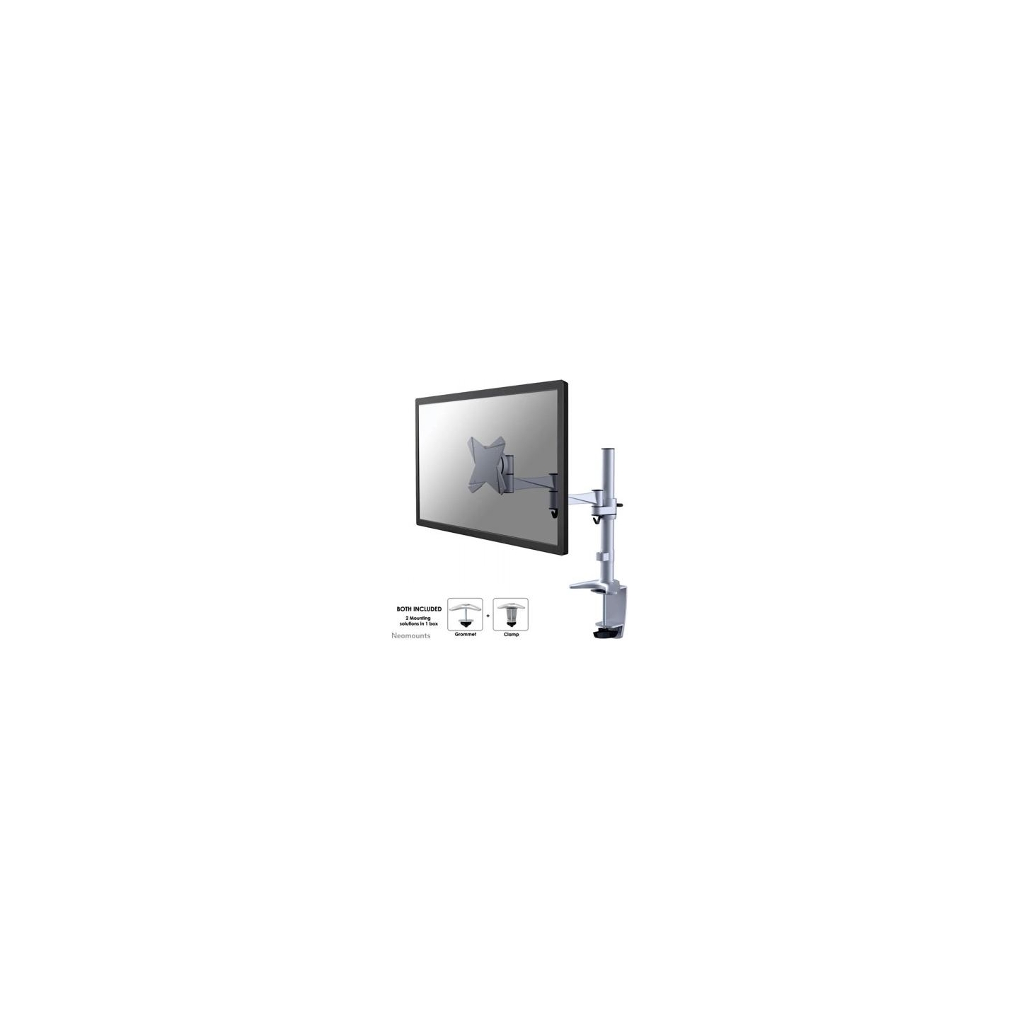 Neomounts NEWSTAR FLAT SCREEN DESK MOUNT (CLAMP/GROMMET) 10-30" SILVER