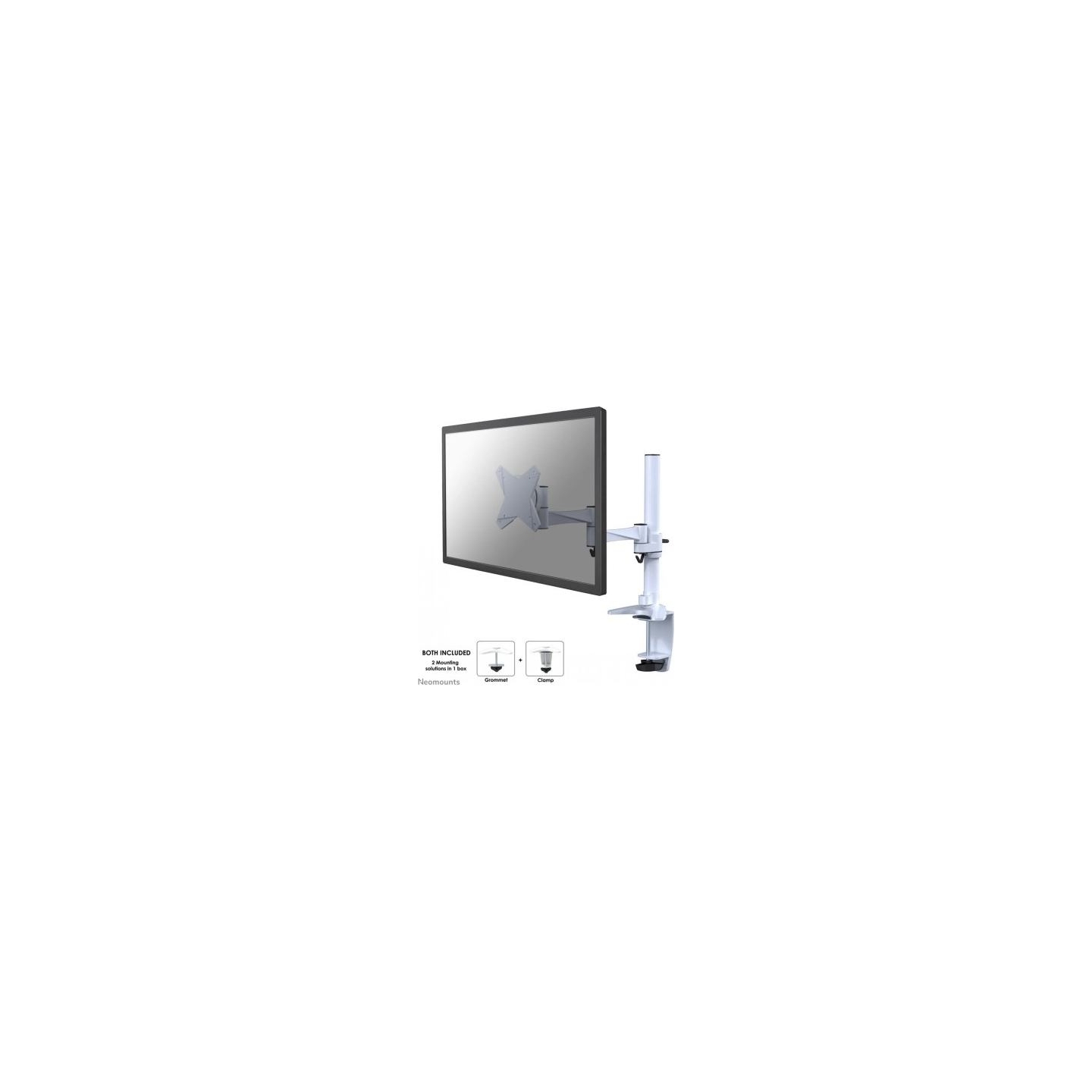 Neomounts NEWSTAR FLAT SCREEN DESK MOUNT (CLAMP/GROMMET) 10-30" WHITE