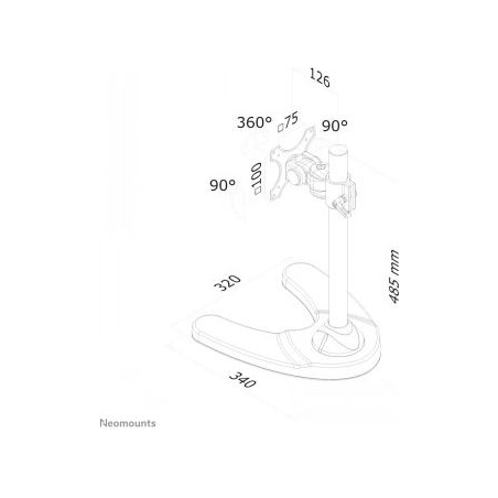 Neomounts NEWSTAR FLAT SCREEN DESK MOUNT (STAND/GROMMET) 10-30" BLACK