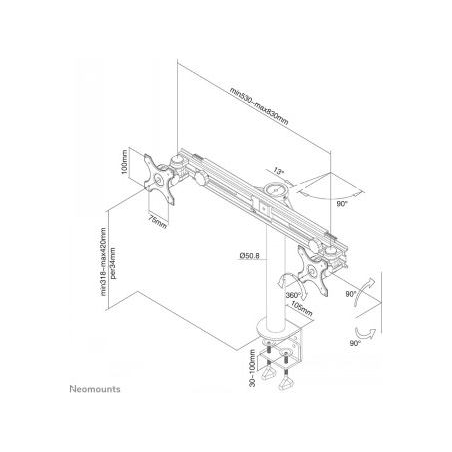 Neomounts NEWSTAR FLAT SCREEN DESK MOUNT (CLAMP)  10-30" BLACK
