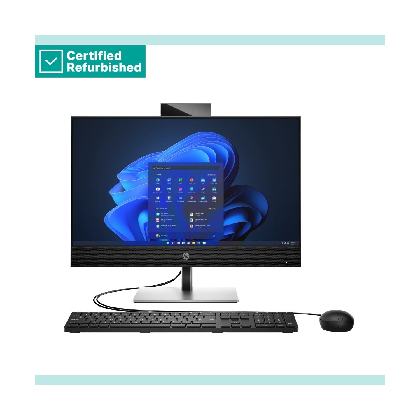 HP RENEW SILVER HP Pro 440 G9 AIO All-In-One - i7-14700T, 16GB, 512GB SSD, 23.8 FHD Non-Touch AG, Height Adjustable, USB Mouse, 