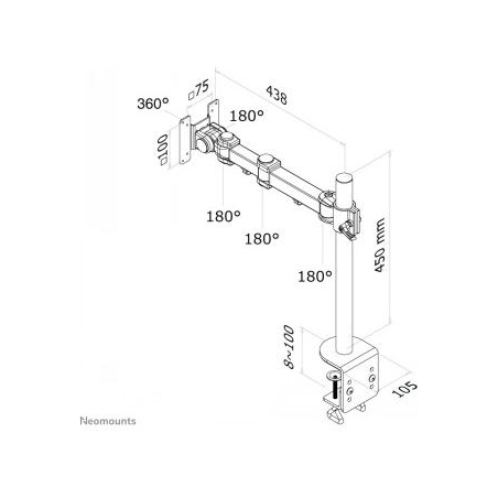 Neomounts NEWSTAR FLAT SCREEN DESK MOUNT (CLAMP)  10-30" BLACK