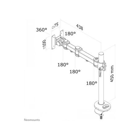 Neomounts NEWSTAR FLAT SCREEN DESK MOUNT (GROMMET) 10-30" BLACK