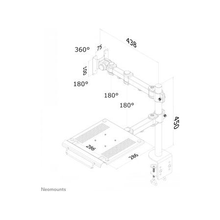 Neomounts NEWSTAR FLAT SCREEN & NOTEBOOK DESK MOUNT (CLAMP)  10-27" BLACK