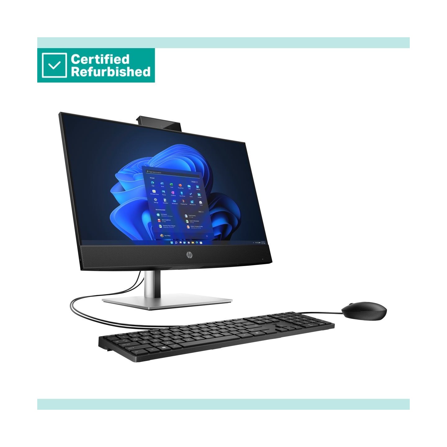 HP RENEW SILVER HP Pro 440 G9 AIO All-In-One - i7-14700T, 16GB, 1TB SSD, 23.8 FHD Non-Touch AG, Height Adjustable, USB Mouse, Wi