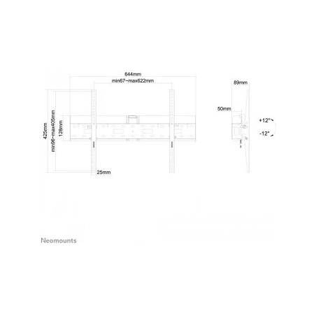 Neomounts NEWSTAR FLAT SCREEN WALL MOUNT (TILTABLE) INCL. STORAGE FOR MEDIAPLAYER/MINI PC 37-75” BLACK
