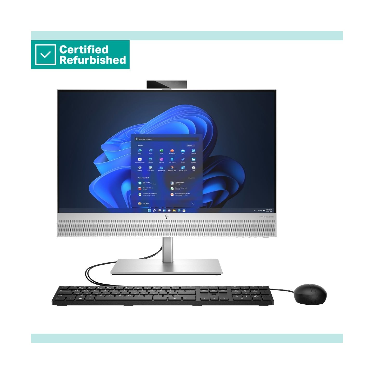 HP RENEW SILVER HP Elite 840 G9 AIO All-In-One 24 - i5-14500, 32GB, 512GB SSD, 23.8 FHD Touch AG, Height Adjustable, USB Mouse, 