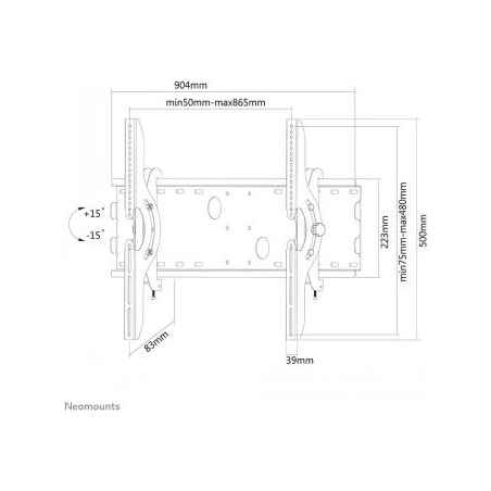 Neomounts NEWSTAR FLAT SCREEN WALL MOUNT (TILTABLE) 37-85" SILVER