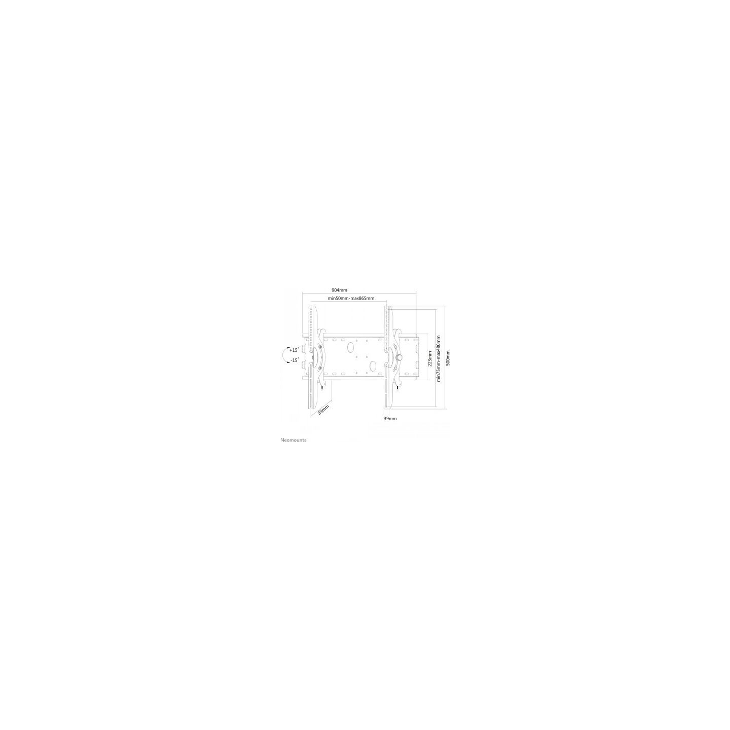 Neomounts NEWSTAR FLAT SCREEN WALL MOUNT (TILTABLE) 37-85" SILVER