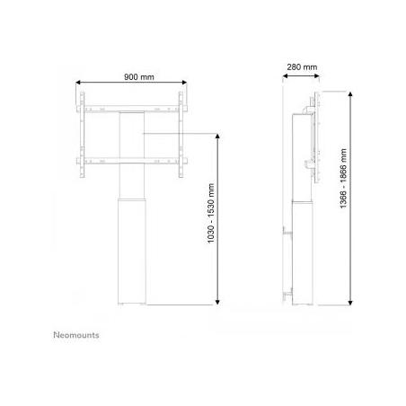 Neomounts NEWSTAR MOTORISED FLOOR STAND/WALL MOUNT - VESA 200X200 UP TO 800X600 42-100" SILVER