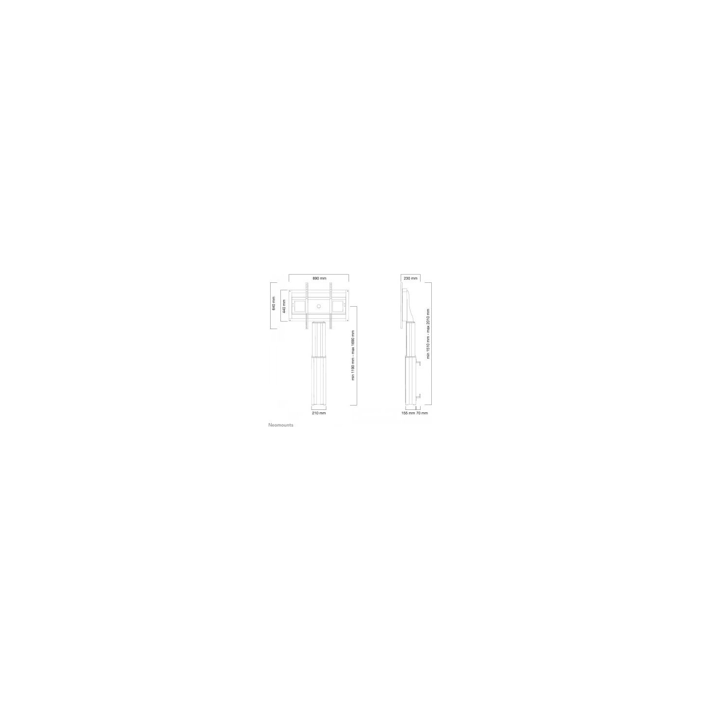 Neomounts NEWSTAR MOTORISED FLOOR STAND/WALL MOUNT - VESA 200X200 UP TO 800X600 42-100" SILVER