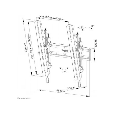 Neomounts SELECT SCREEN WALL MOUNT (TILT, VESA 400X400)
