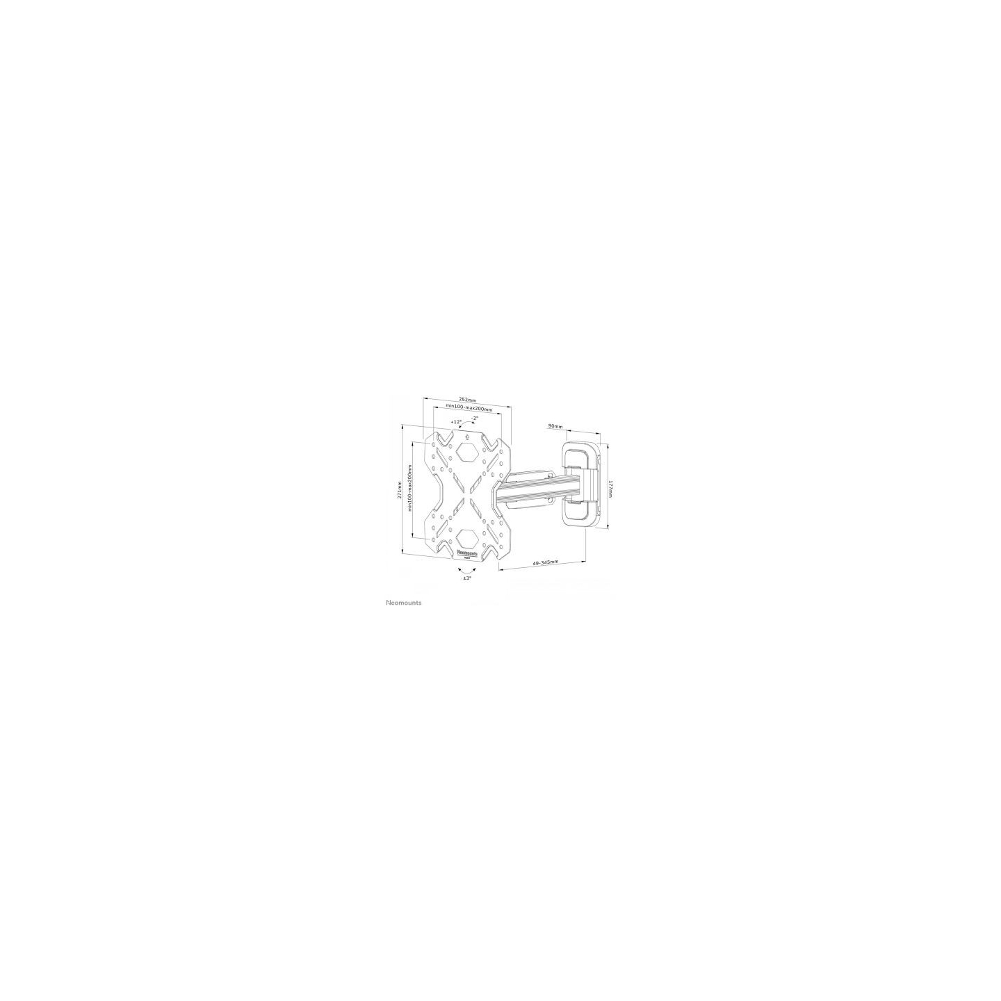 Neomounts SELECT SCREEN WALL MOUNT (FULL MOTION, 2 PIVOTS, VESA 200X200)