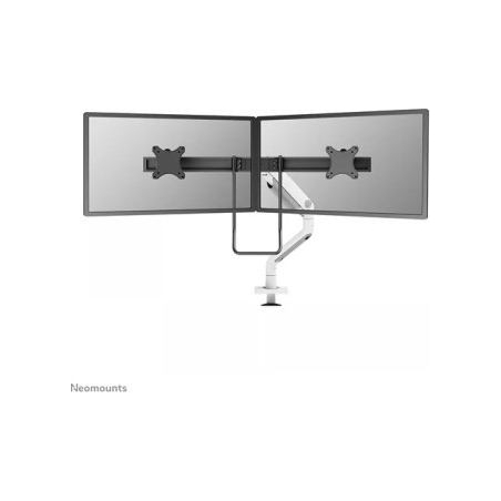 Neomounts SELECT DESK MOUNT, DOUBLE DISPLAY CROSSBAR (TOPFIX CLAMP &GROMMET) WHITE