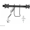 Neomounts SELECT DESK MOUNT, DOUBLE DISPLAY CROSSBAR (TOPFIX CLAMP &GROMMET) WHITE