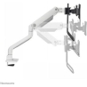 Neomounts SELECT DESK MOUNT, DOUBLE DISPLAY CROSSBAR (TOPFIX CLAMP &GROMMET) WHITE