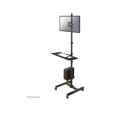 Neomounts NEWSTAR MOBILE WORKPLACE FLOOR STAND (MONITOR, KEYBOARD/MOUSE & PC) 10-32" BLACK