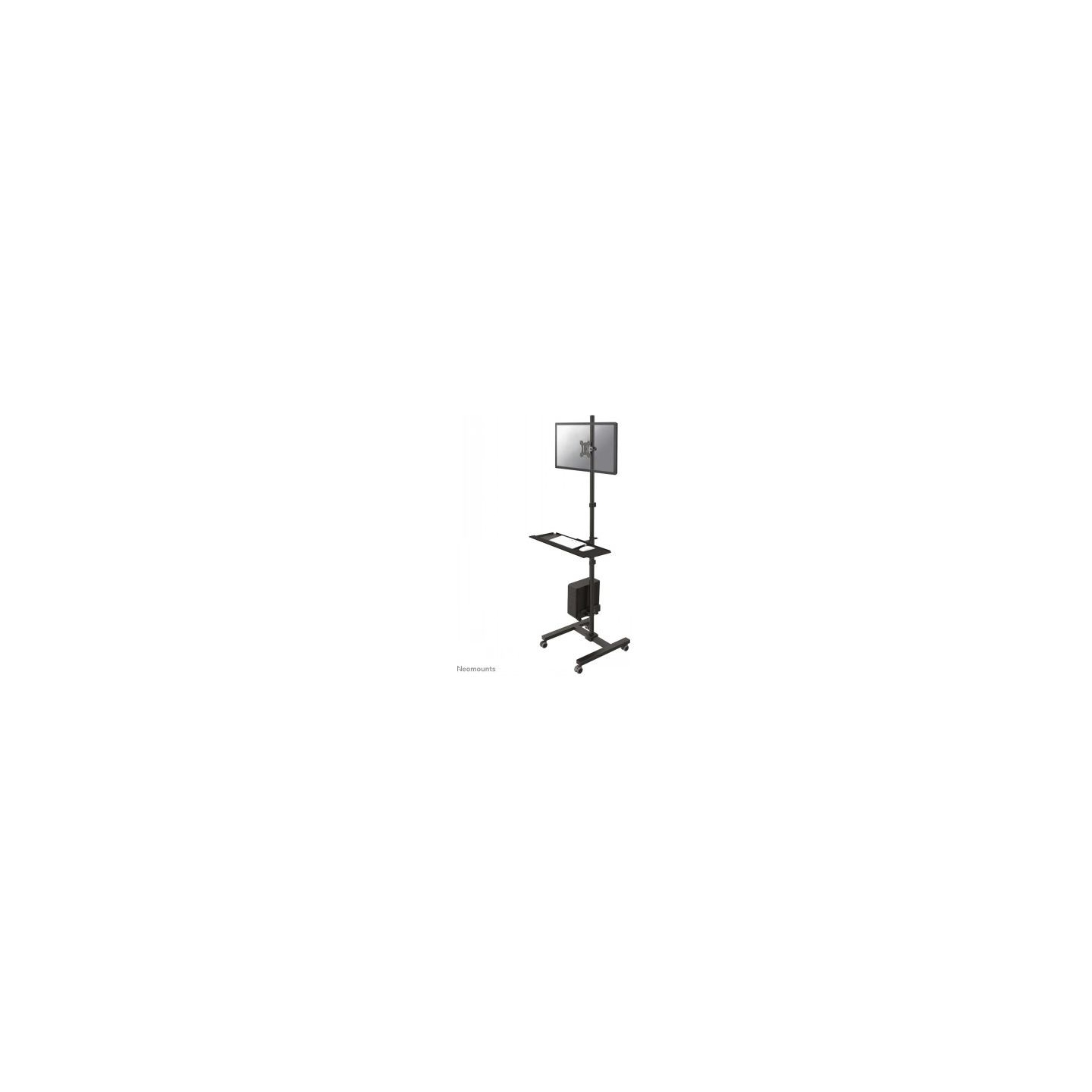 Neomounts NEWSTAR MOBILE WORKPLACE FLOOR STAND (MONITOR, KEYBOARD/MOUSE & PC) 10-32" BLACK