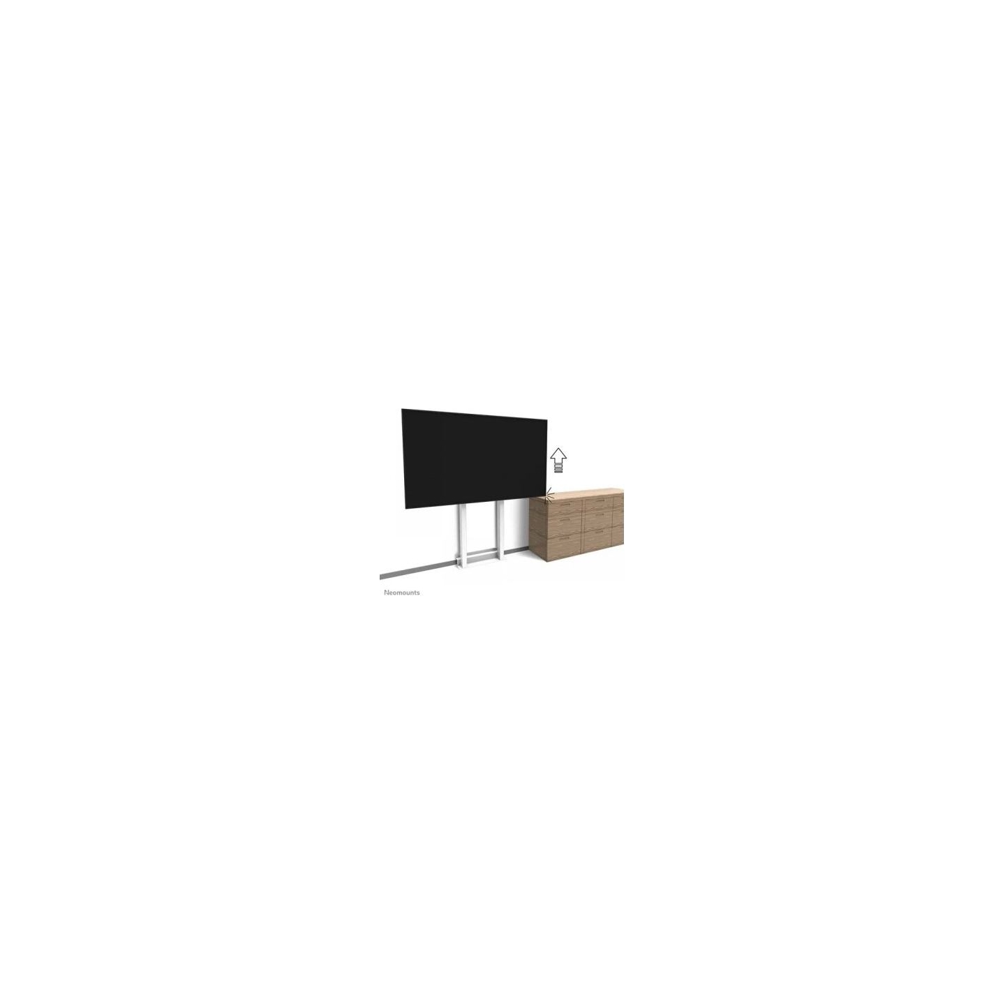 Neomounts BY NEWSTAR MOTORISED WALL STAND INCL. STORAGE BOX, 10 CM. WHEELS VESA 100X100 UP TO 800X600 WHITE