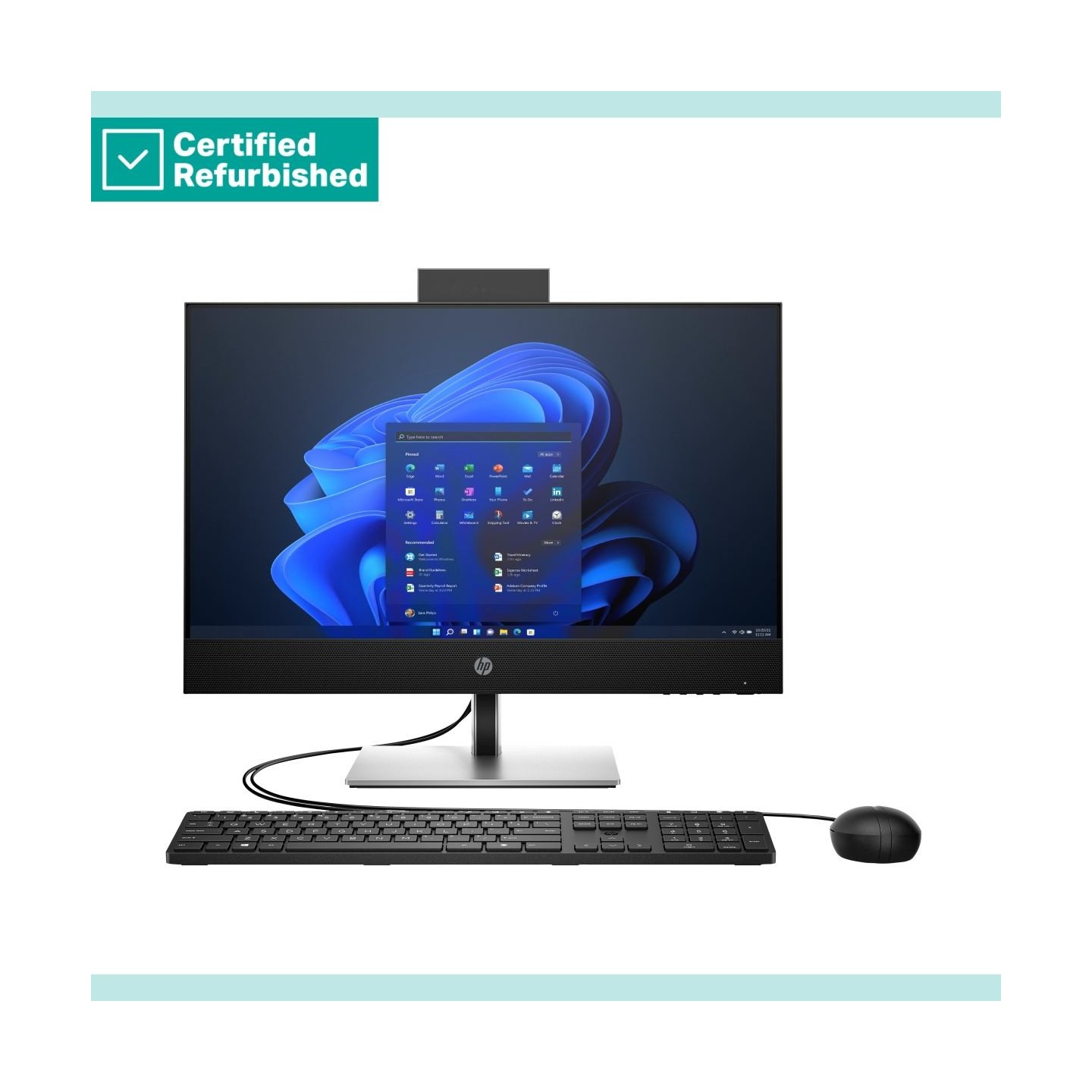 HP RENEW SILVER HP Pro 440 G9 AIO All-In-One - i5-14500T, 16GB, 512GB SSD, 23.8 FHD Non-Touch AG, Height Adjustable, USB Mouse, 