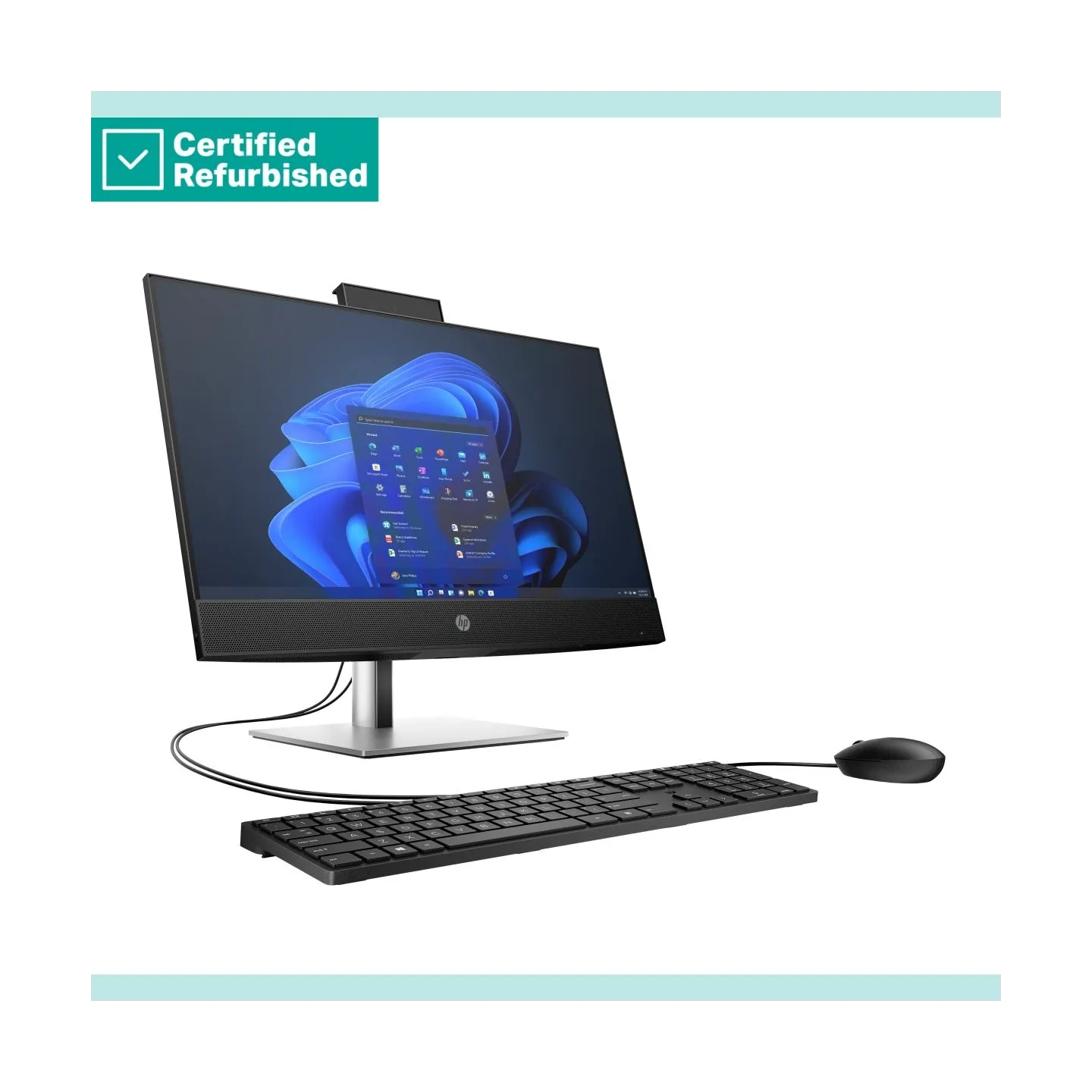 HP RENEW SILVER HP Pro 440 G9 AIO All-In-One - i5-14500T, 16GB, 512GB SSD, 23.8 FHD Non-Touch AG, Height Adjustable, USB Mouse, 